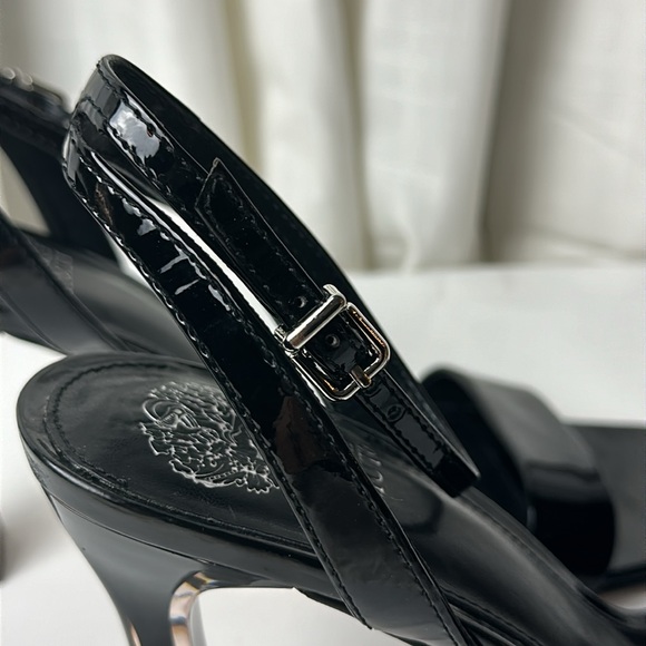 Vince Camuto Rabenie Patent Leather Ankle Strap Ice Cube Heel Dress Sandals - Picture 7 of 9